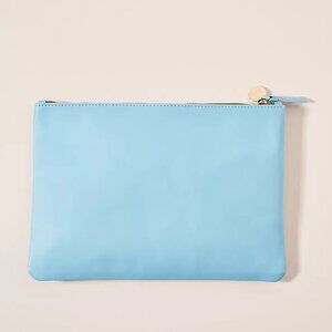 Clare V. Flat Clutch Leather Sky Blue